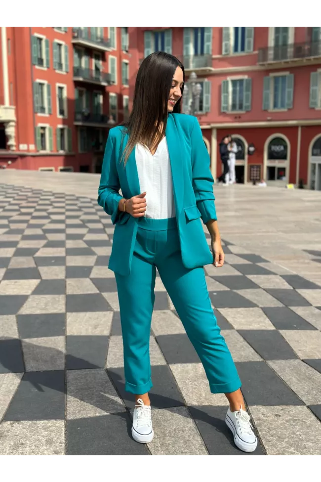Pantalon Carla bleu canard | Juste Elles