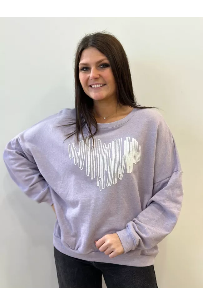 Sweat Julya Violet/Blanc&nbsp;| Juste Elles