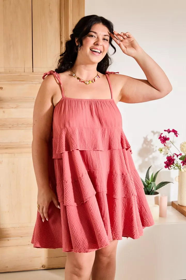 Robe courte Tess Terracotta &nbsp;| Juste Elles