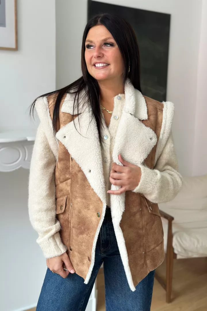 Gilet sans manche Linda Beige