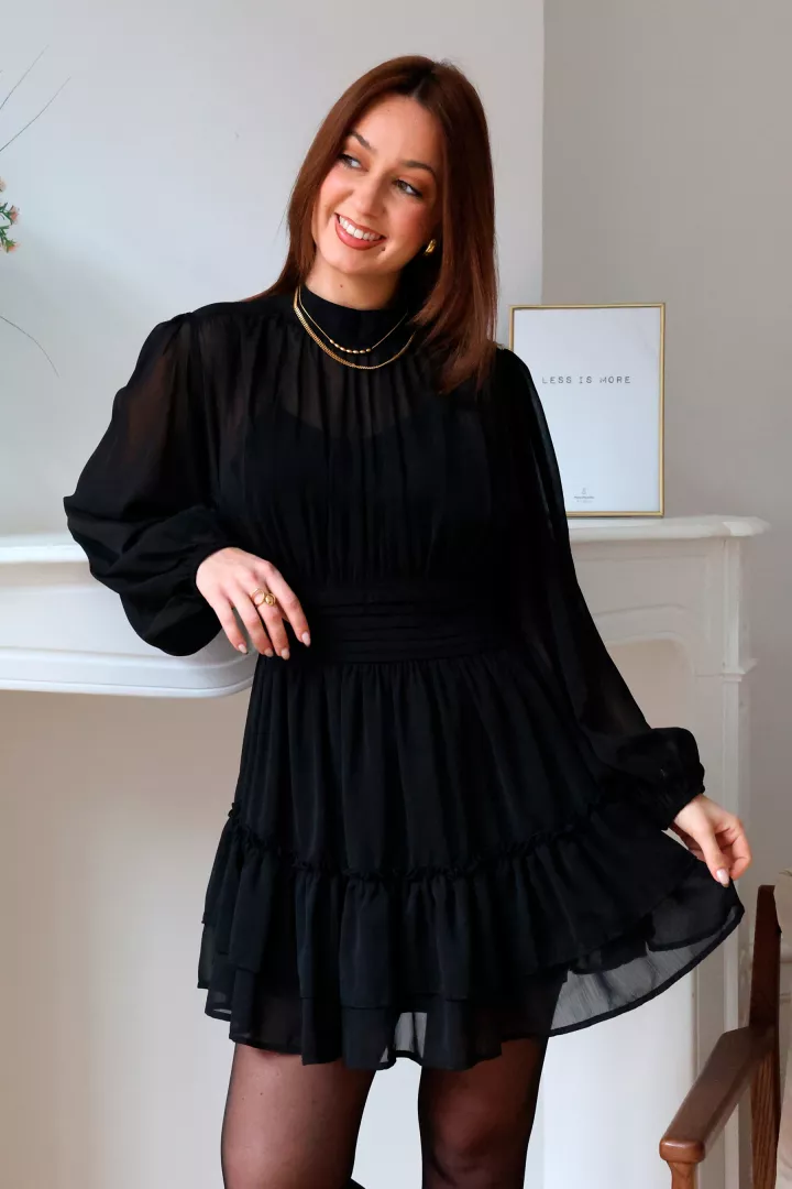 Robe courte Elisa Noir