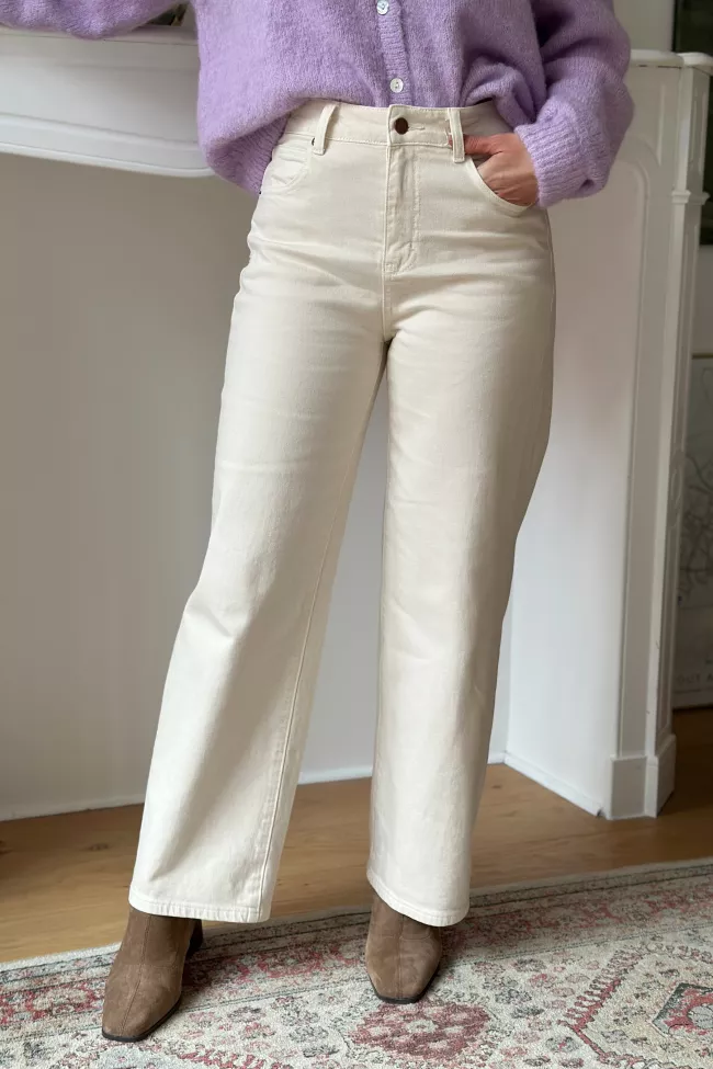 Jean droit Noelie Beige