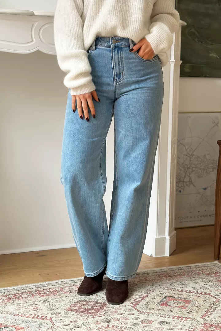 Jean droit Noelie Bleu