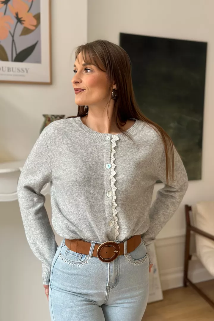 Gilet Ana&iuml;s Gris clair