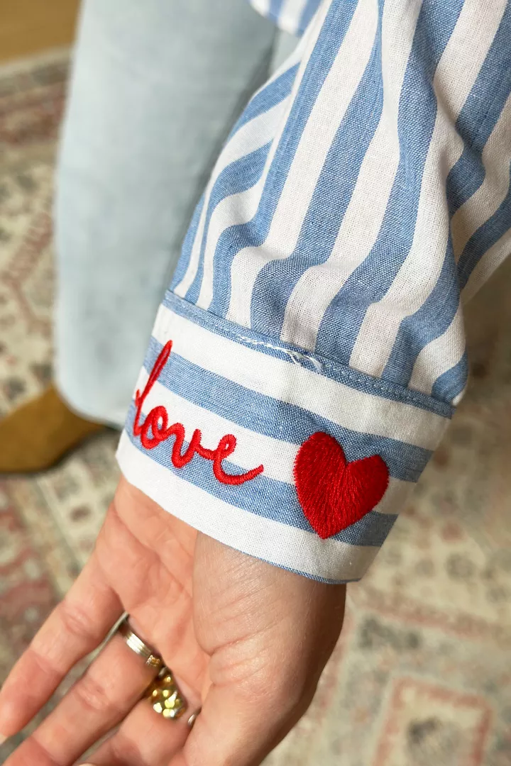 Chemise Love in the sun Bleu