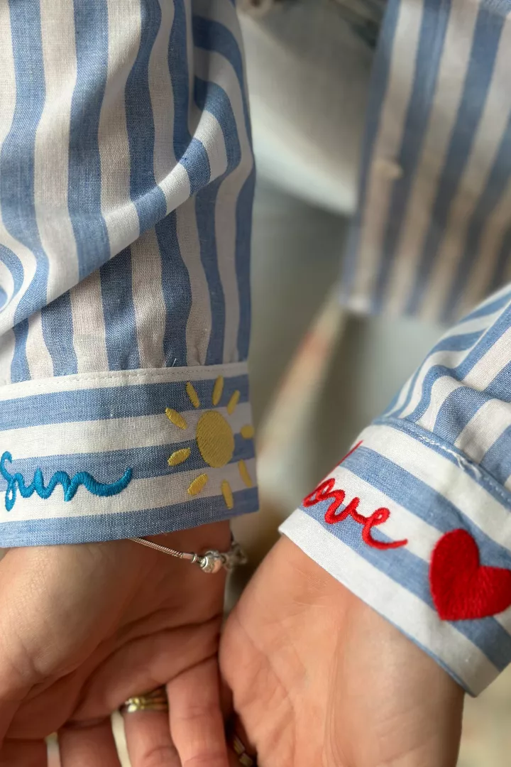 Chemise Love in the sun Bleu