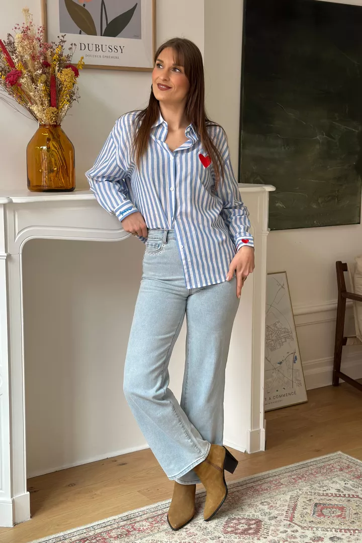 Chemise Love in the sun Bleu