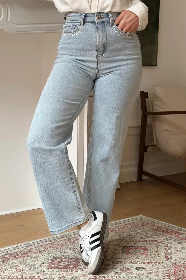 Jean droit Maelia Bleu