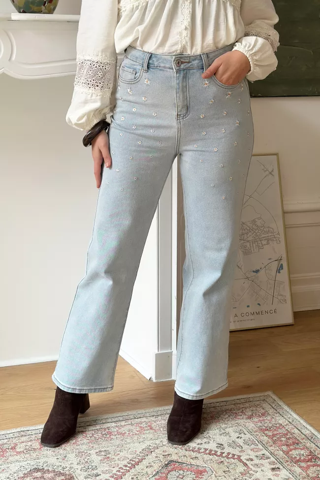Jean droit Paola Bleu clair