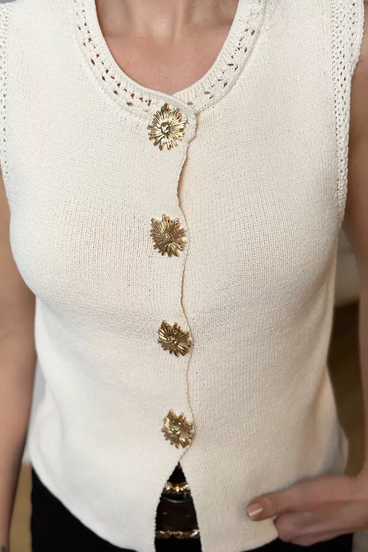 Gilet sans manche Louise Beige