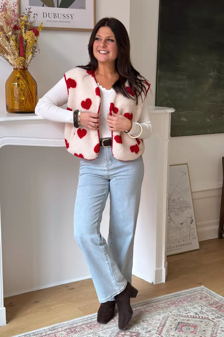 Gilet sans manche Mira coeur Beige