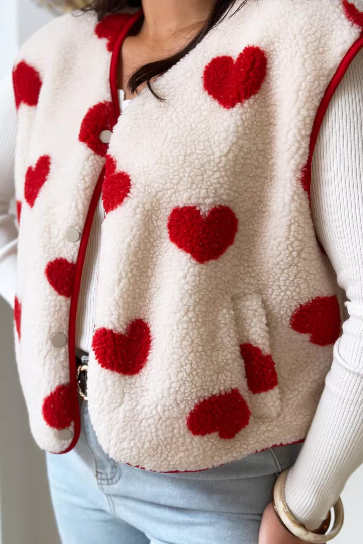 Gilet sans manche Mira coeur Beige