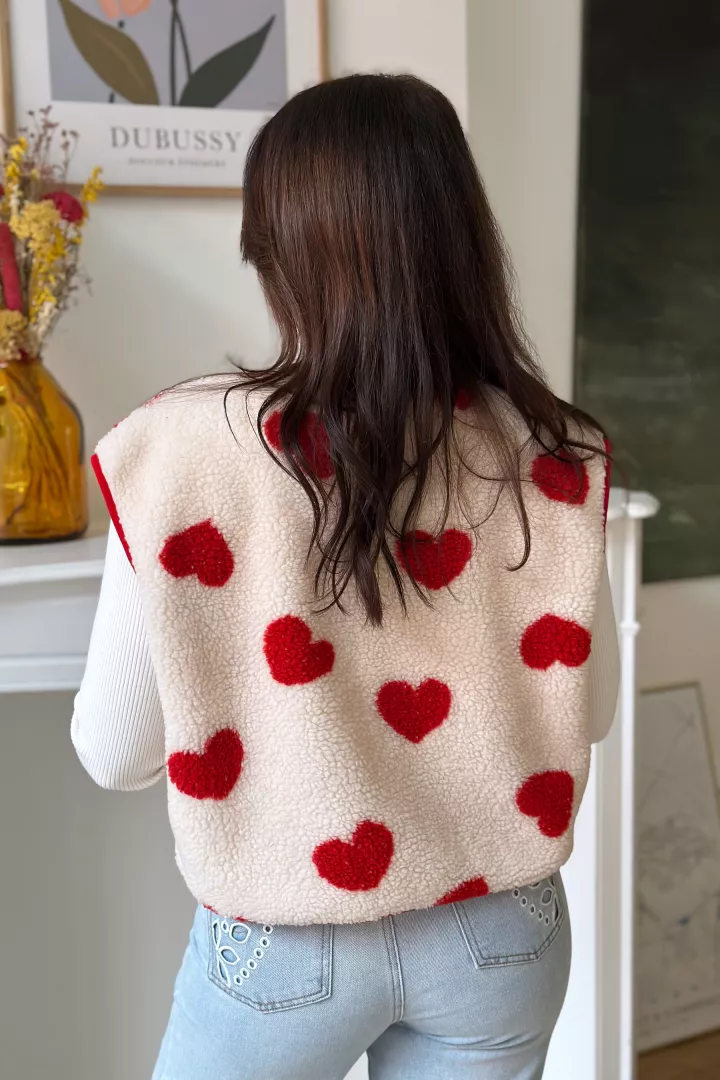 Gilet sans manche Mira coeur Beige
