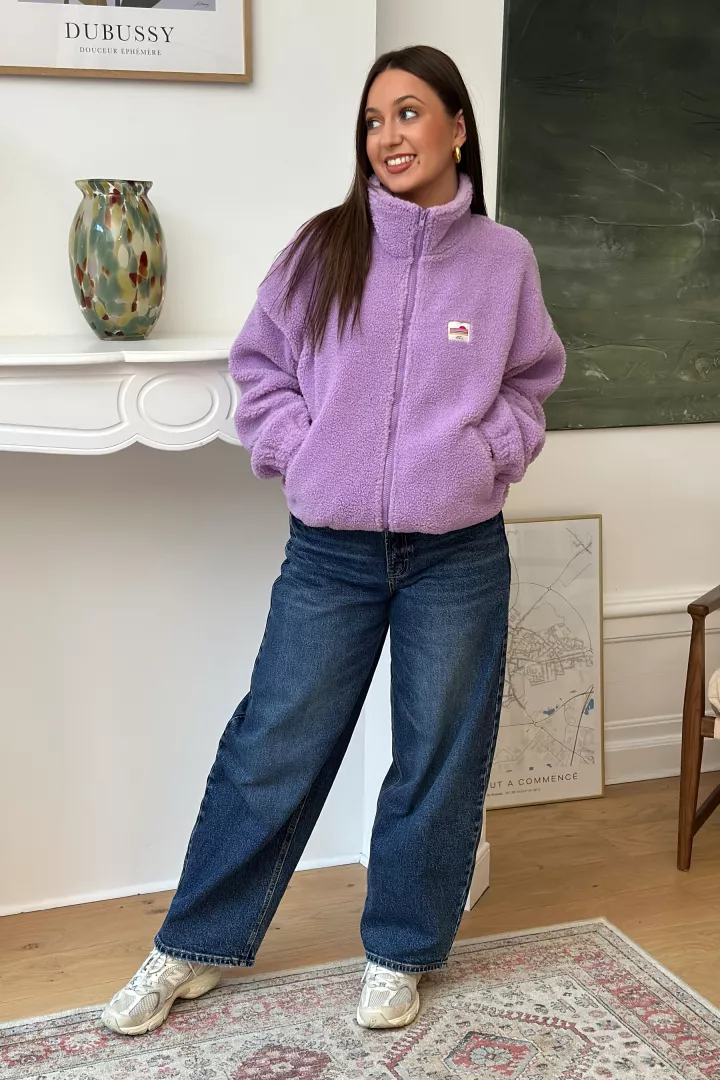 Veste courte polaire Tara Lilas