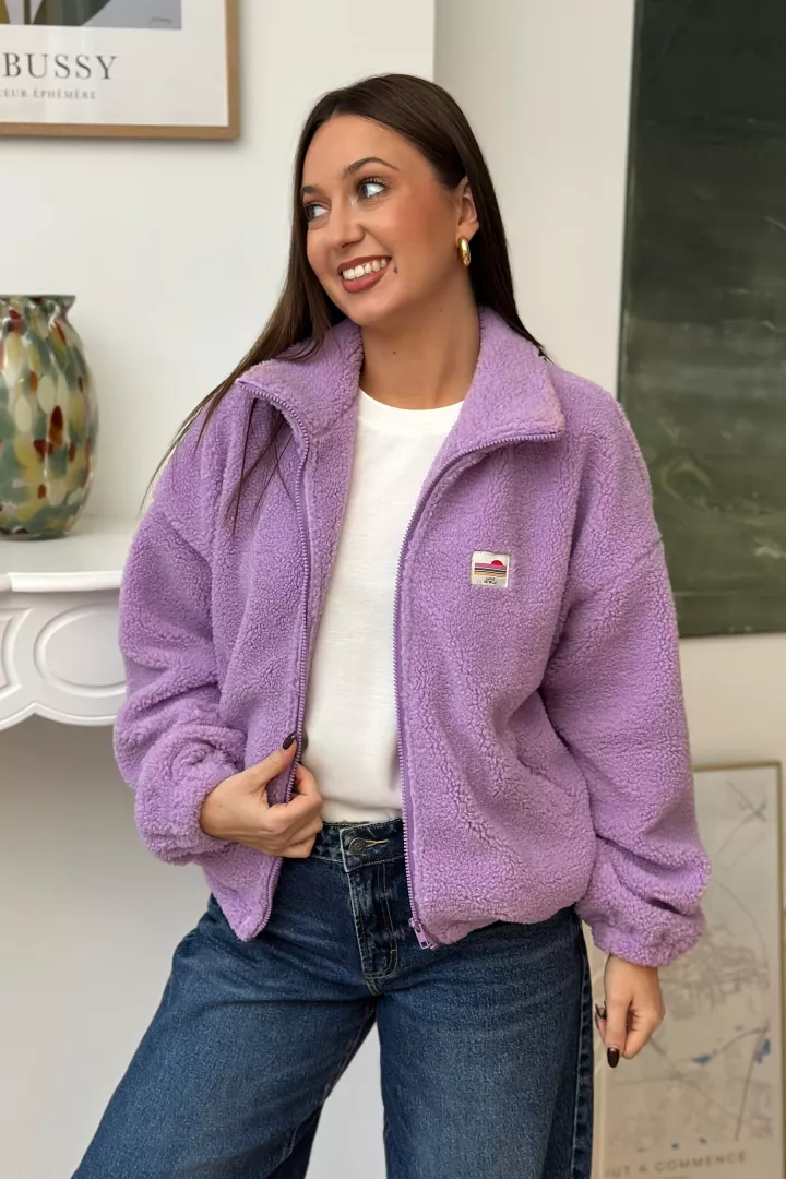 Veste courte polaire Tara Lilas