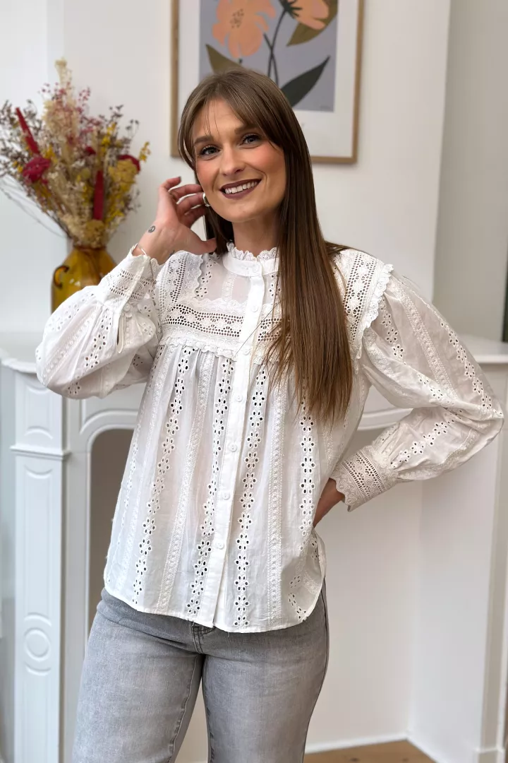 Chemise Cam&eacute;lia Ecru