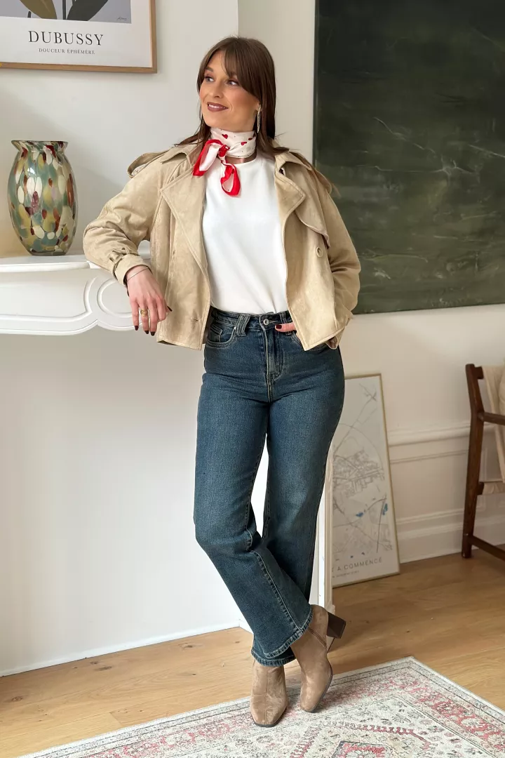 Jean droit Agathe Bleu d&eacute;lav&eacute;