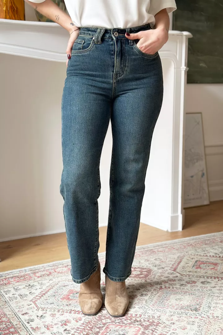 Jean droit Agathe Bleu d&eacute;lav&eacute;