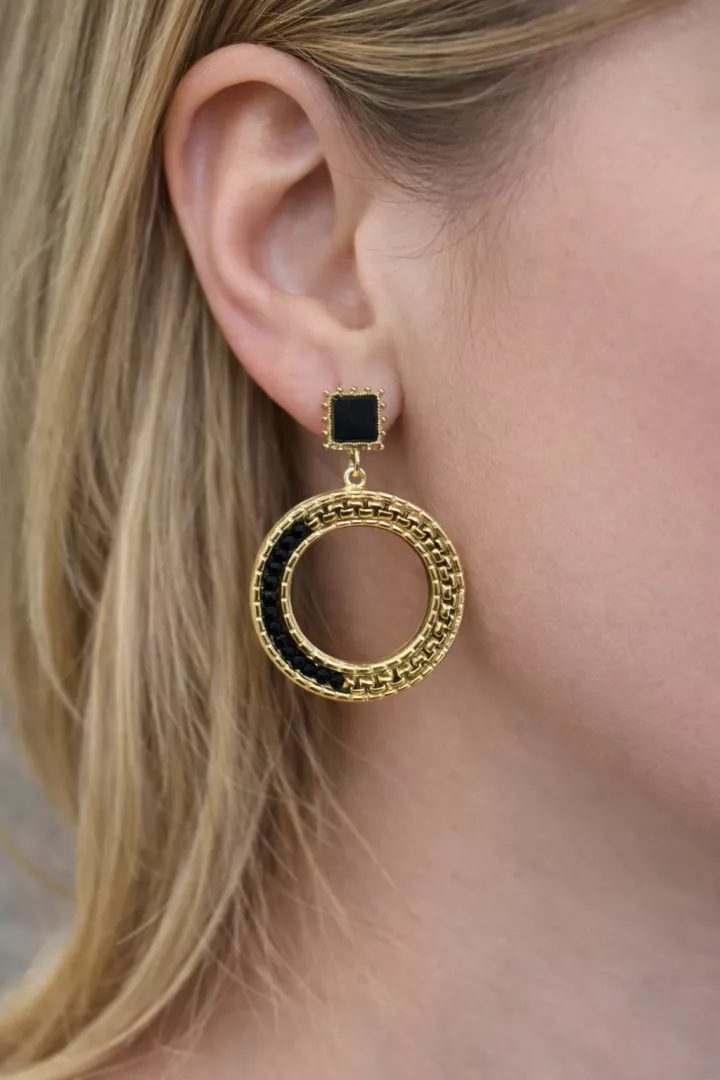 Boucles d'oreilles Malia Noir