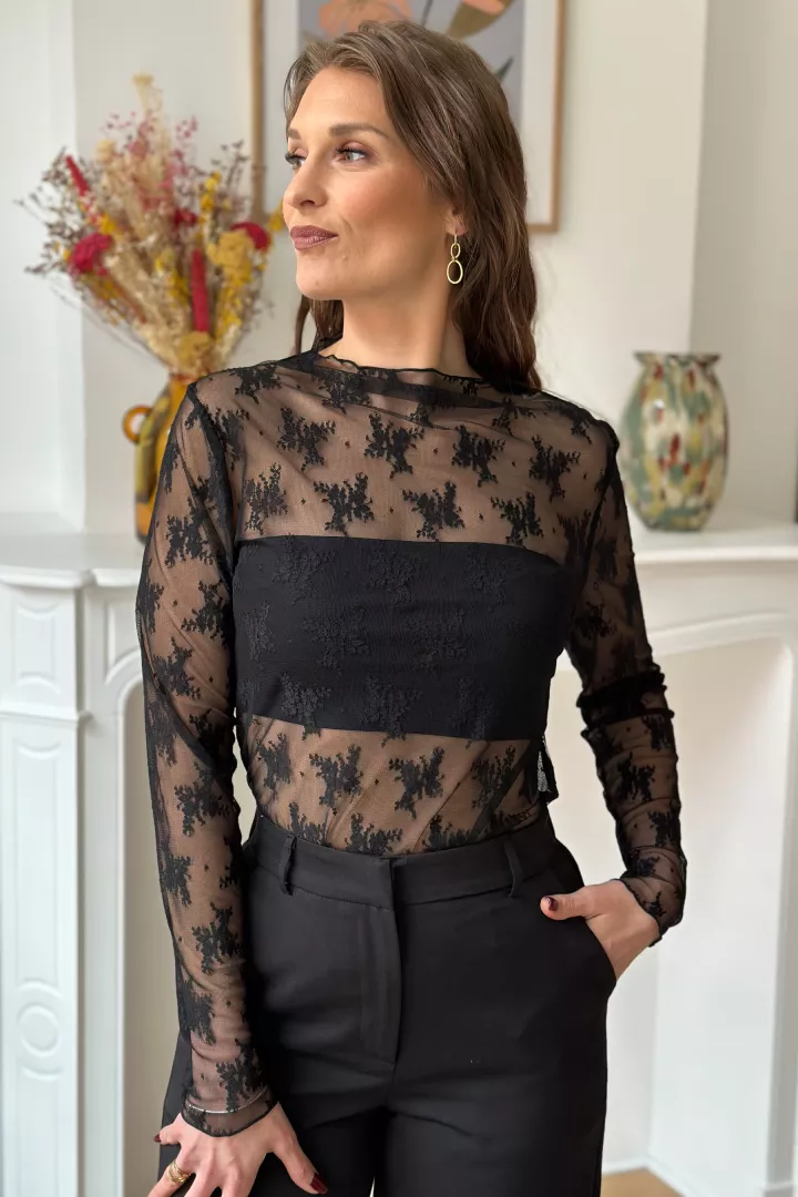 Top dentelle Viana Noir