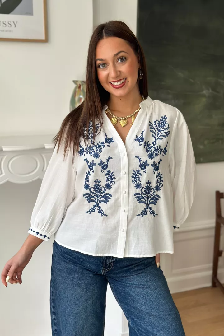 Blouse Vera Blanc-bleu