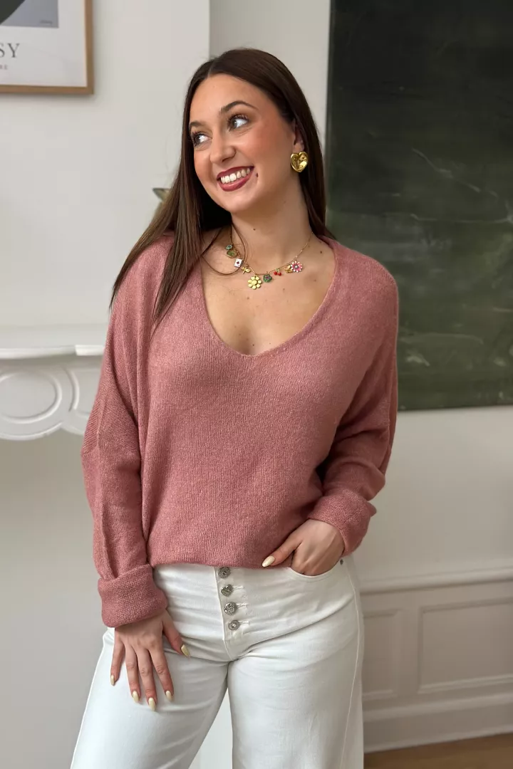 Pull Luciana Vieux rose