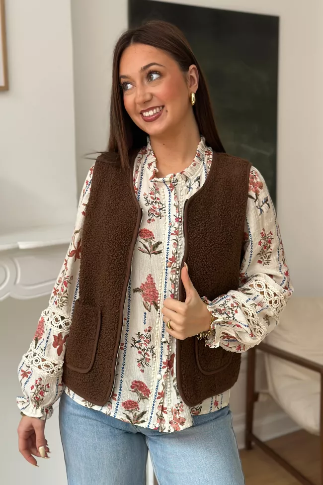 Gilet sans manches Iris Chocolat