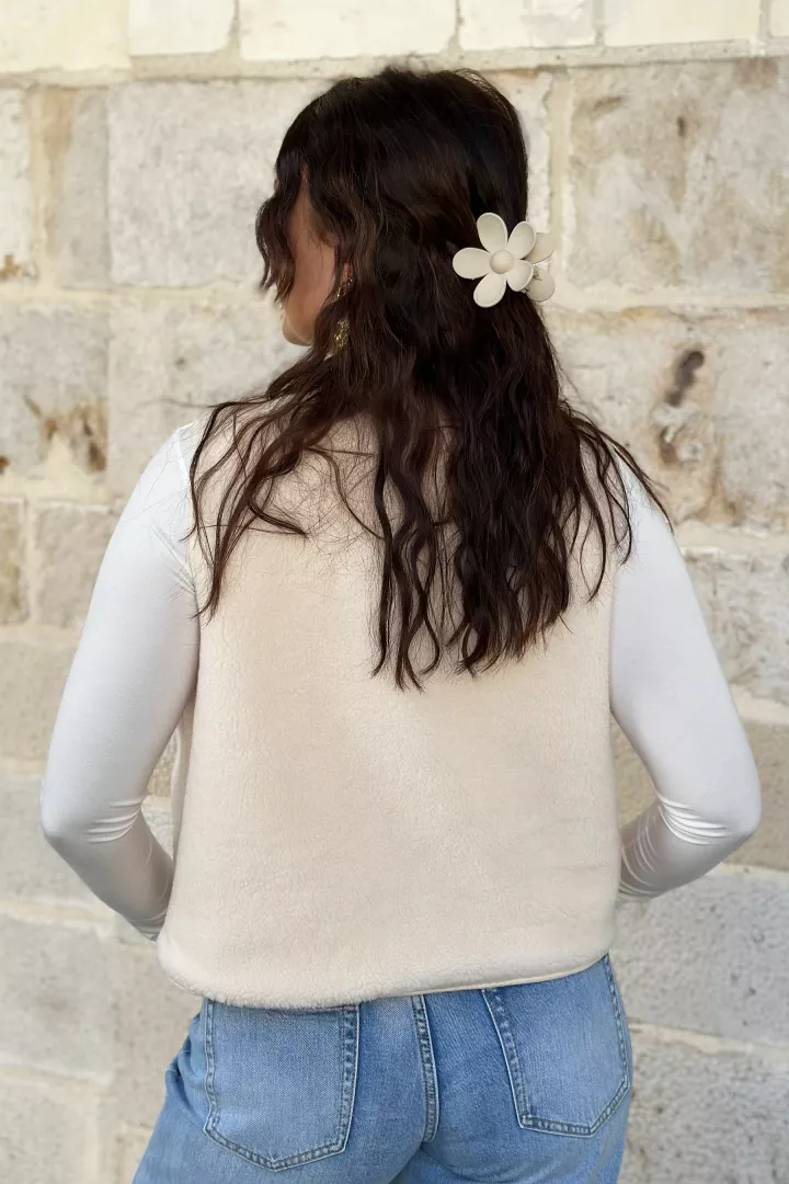 Gilet sans manche r&eacute;versible Catrina Beige-rose