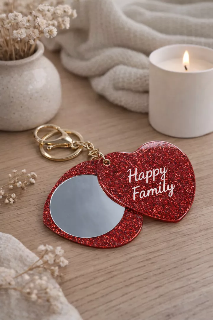 Miroir Happy family Rouge
