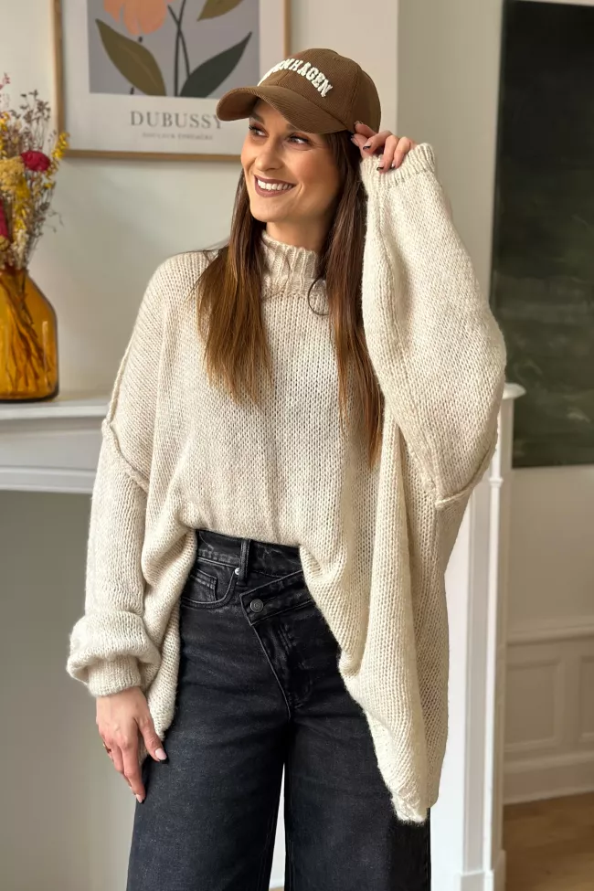 Pull oversize L&eacute;na Beige