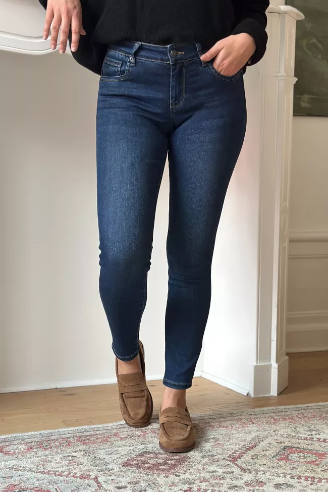 Jean slim push up Alma Bleu fonce