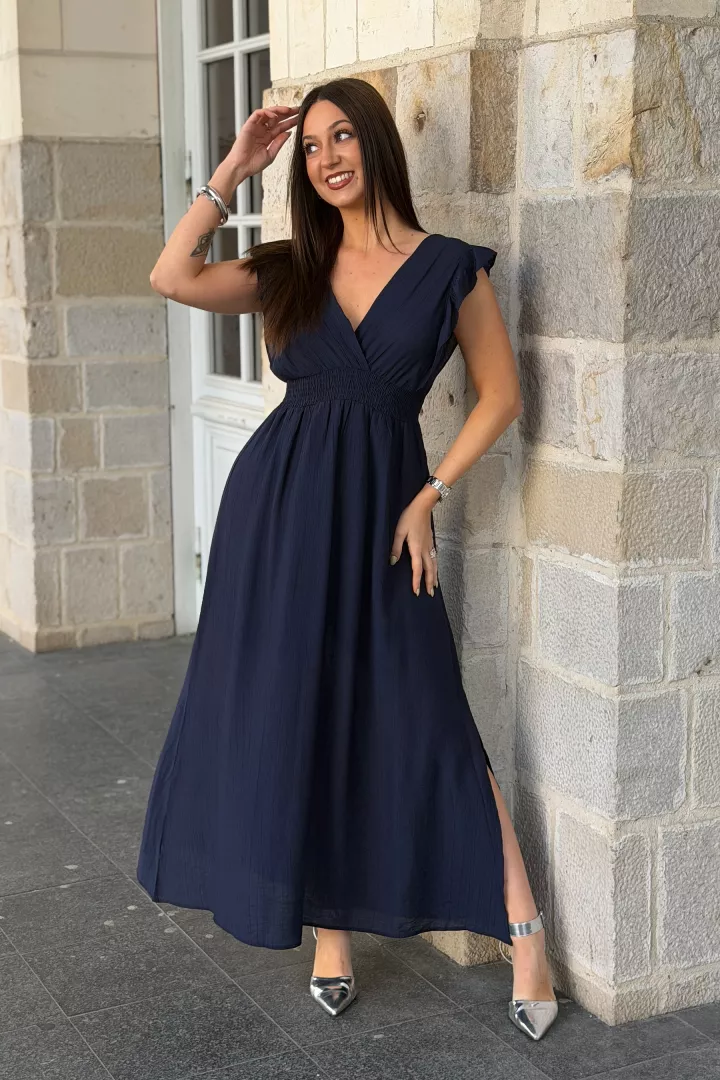 Robe longue Leonie Marine