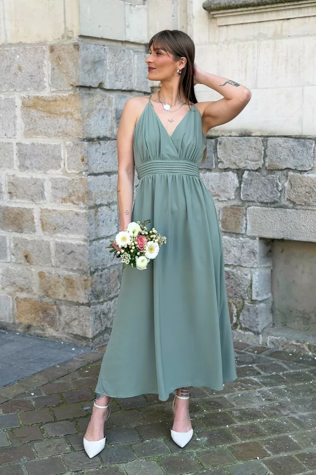 Robe longue Gaia Kaki