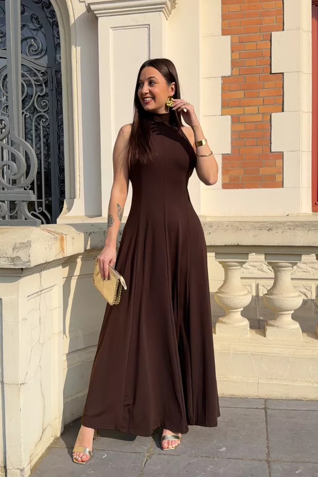 Robe longue Lumie Marron