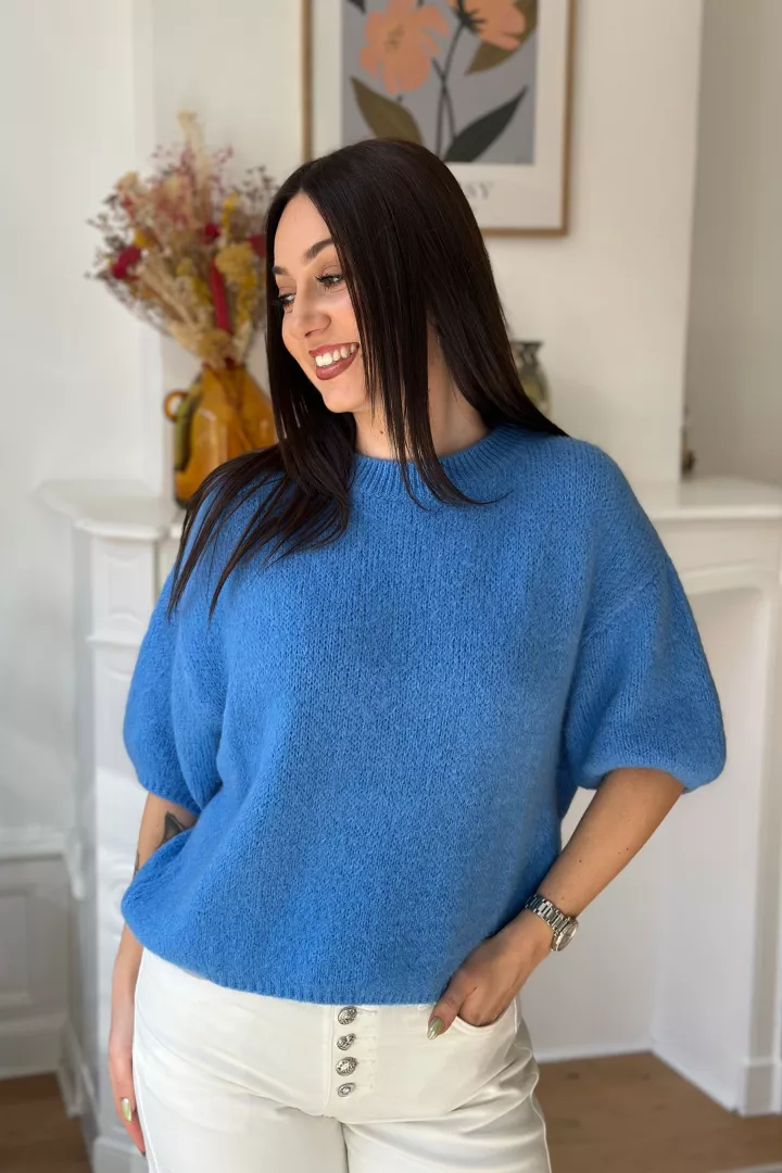 Pull sans manches Rym Bleu